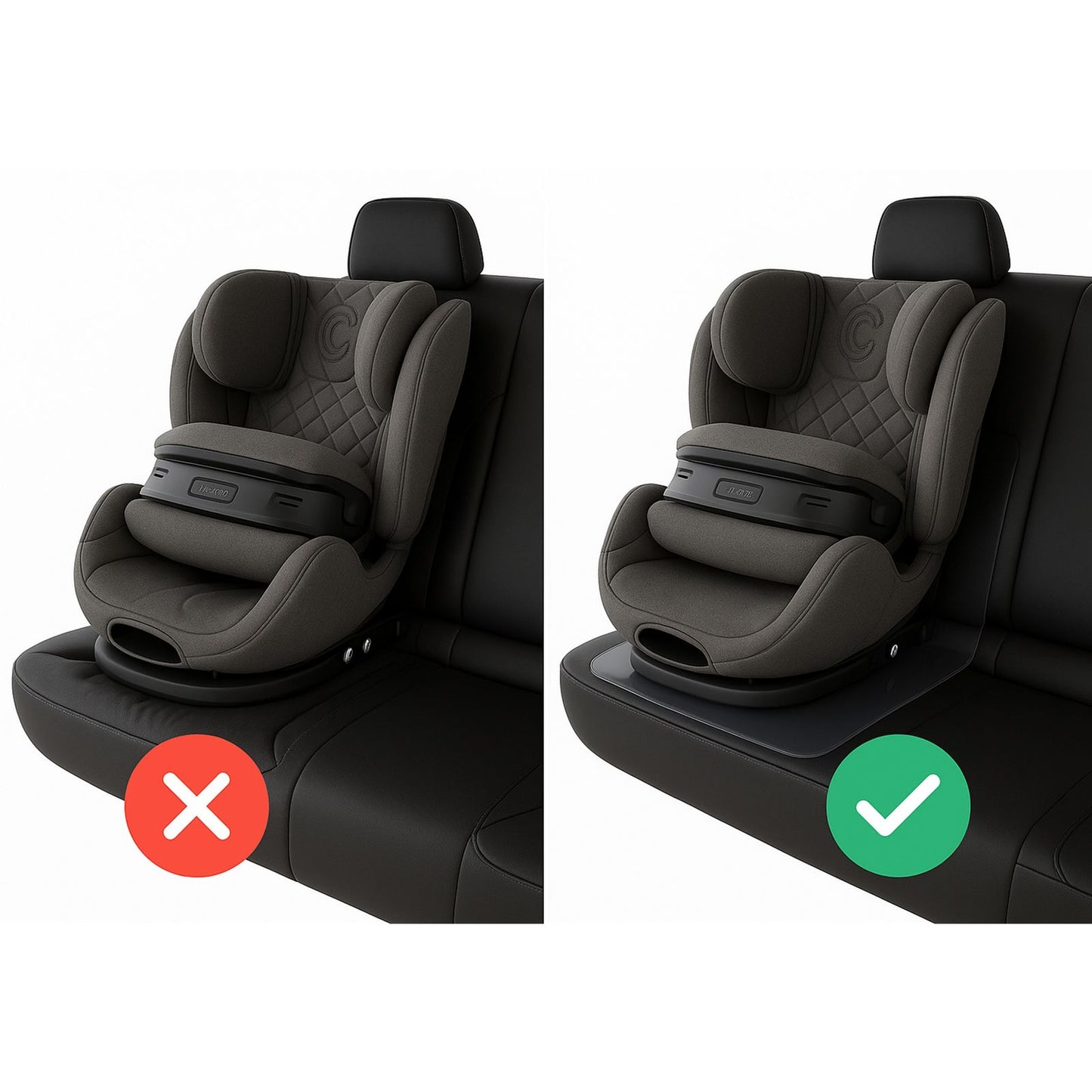 Sitzschutz für Kindersitze – unsichtbarer Schutz vor Abdrücken & Schmutz (transparent, ISOFIX geeignet)