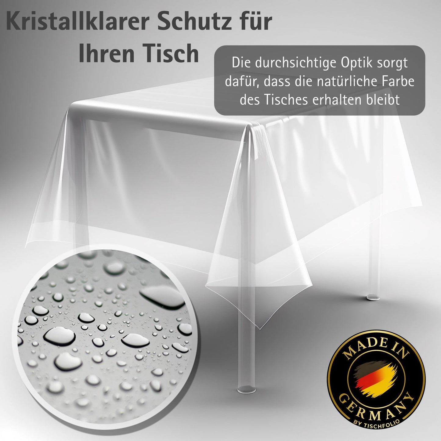 Transparente Tischfolie dünn 0,2mm | Flexible Tischdecke aus PVC – Schutz vor Kratzern & Flecken