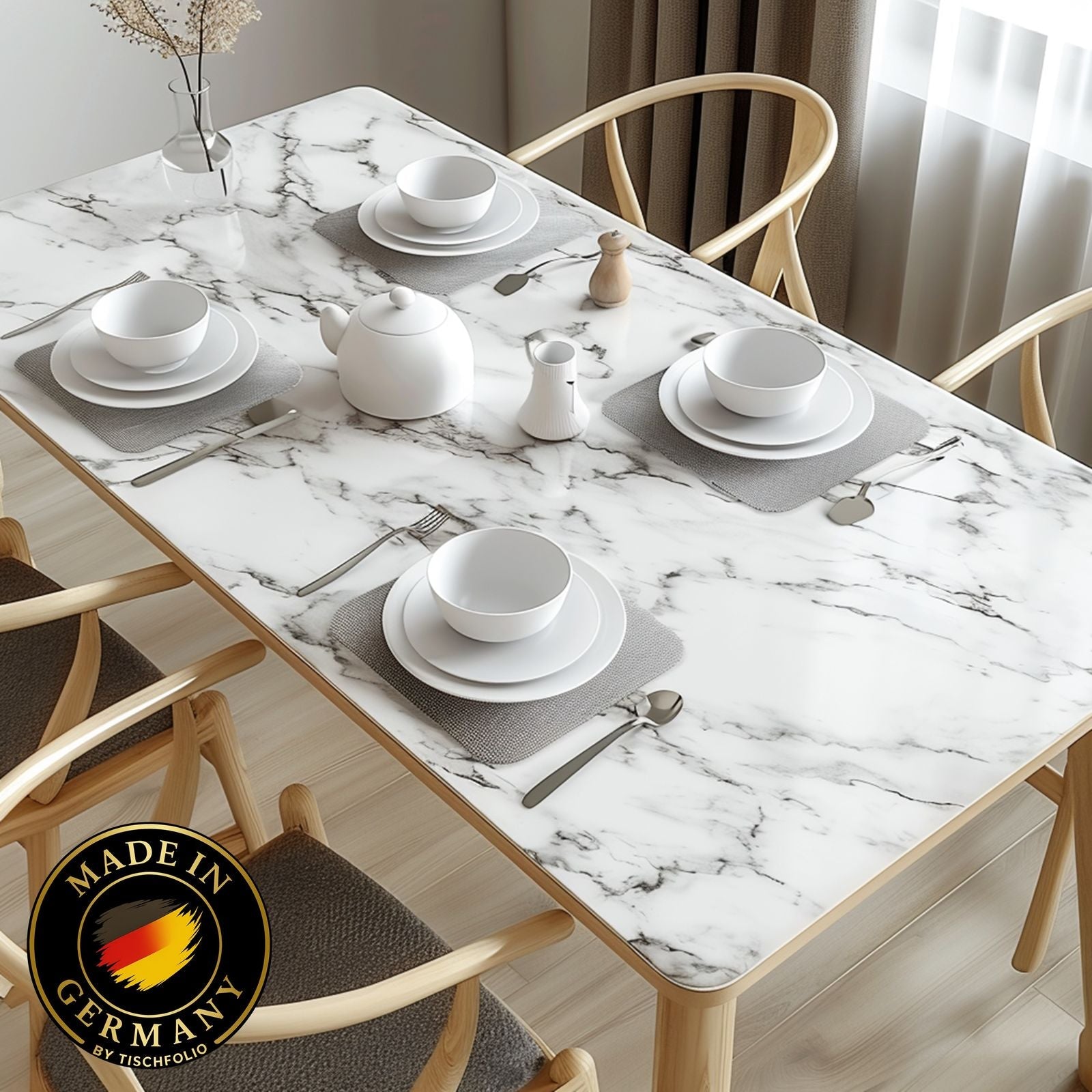 Tischfolien in Marmoroptik – die stilvolle Alternative zur Tischdecke