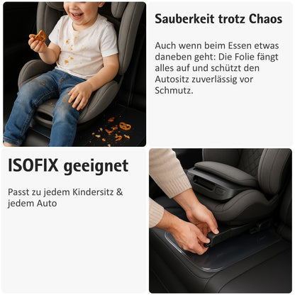 Sitzschutz für Kindersitze – unsichtbarer Schutz vor Abdrücken & Schmutz (transparent, ISOFIX geeignet)