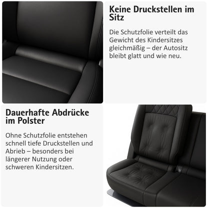 Sitzschutz für Kindersitze – unsichtbarer Schutz vor Abdrücken & Schmutz (transparent, ISOFIX geeignet)