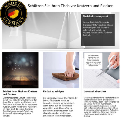 Transparente Tischfolie dünn 0,2mm | Flexible Tischdecke aus PVC – Schutz vor Kratzern & Flecken