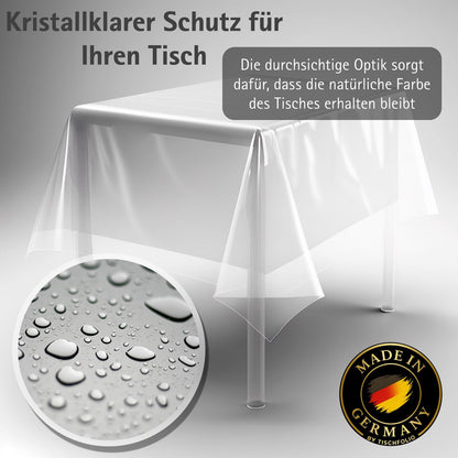 Transparente Tischfolie dünn 0,2mm | Flexible Tischdecke aus PVC – Schutz vor Kratzern & Flecken