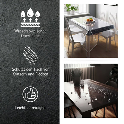 Transparente Tischfolie dünn 0,2mm | Flexible Tischdecke aus PVC – Schutz vor Kratzern & Flecken