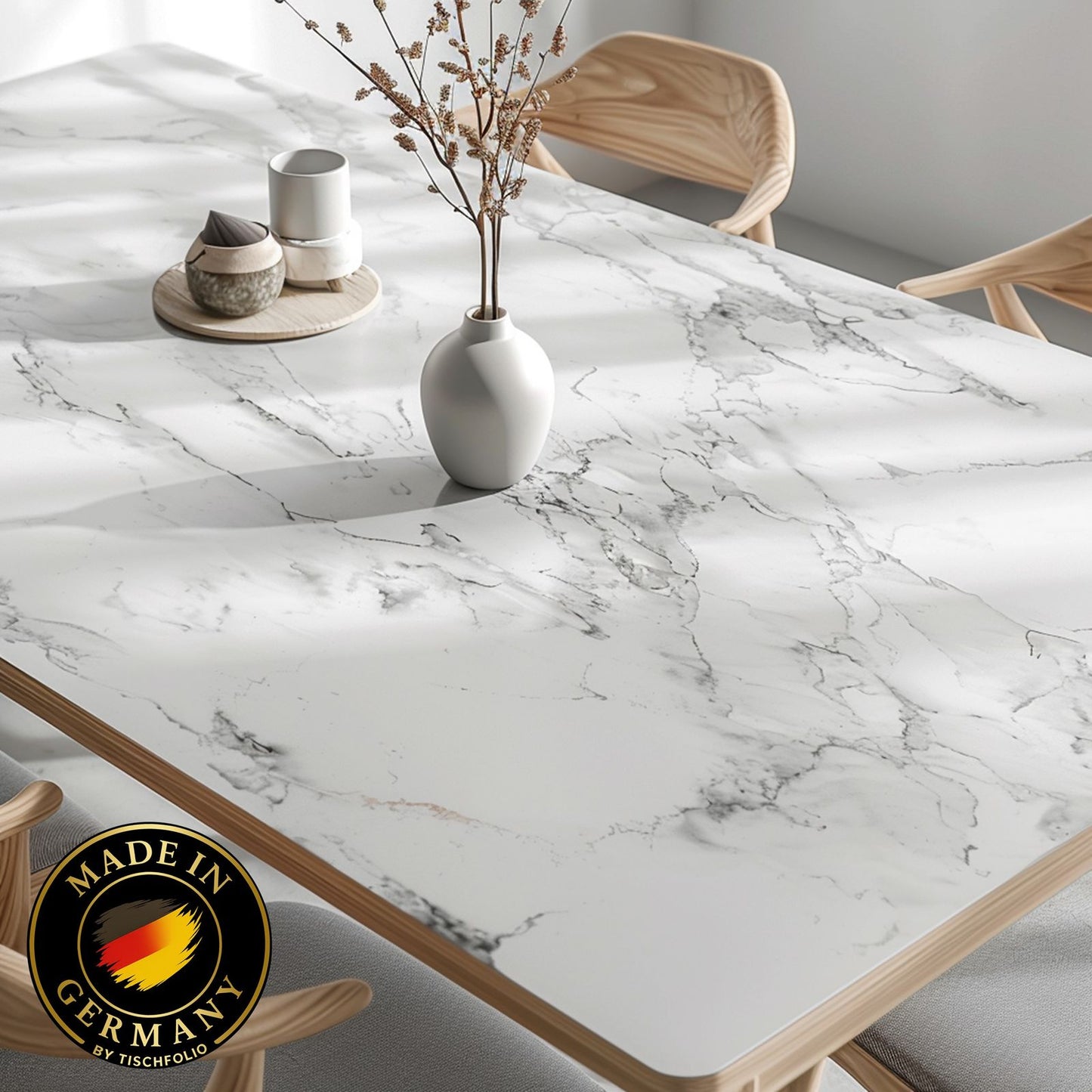 Marmor Tischfolie 1,5mm – PVC Tischschutz in Marmor-Optik, wasserfest & passgenau