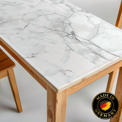 Marmor Tischfolie 1,5mm – PVC Tischschutz in Marmor-Optik, wasserfest & passgenau