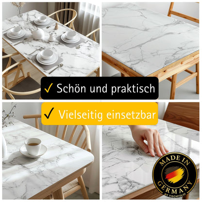 Marmor Tischfolie 1,5mm – PVC Tischschutz in Marmor-Optik, wasserfest & passgenau