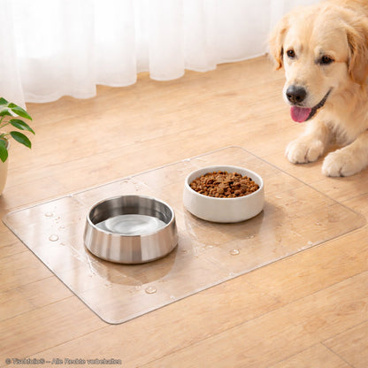 Transparente Bodenschutzmatte für Futterplätze – 2 mm stark | Für Hunde & Katzen