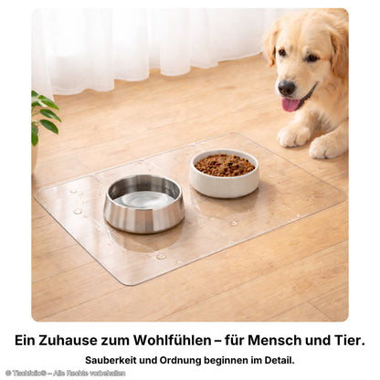 Transparente Bodenschutzmatte für Futterplätze – 2 mm stark | Für Hunde & Katzen
