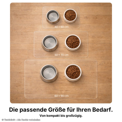 Transparente Bodenschutzmatte für Futterplätze – 2 mm stark | Für Hunde & Katzen