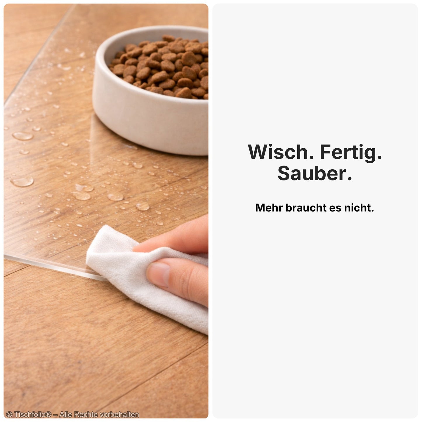 Transparente Bodenschutzmatte für Futterplätze – 2 mm stark | Für Hunde & Katzen