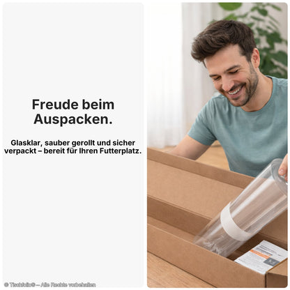 Transparente Bodenschutzmatte für Futterplätze – 2 mm stark | Für Hunde & Katzen